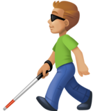 拿拐杖的男人:中浅肤色emoji素材一 160x160像素