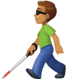 拿拐杖的男人:中等肤色emoji素材一 160x160像素