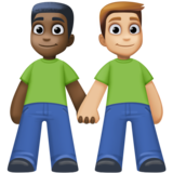 男士牵手:深色肤色,中浅肤色emoji素材一 160x160像素