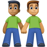 男士牵手:中深色肤色,中肤色emoji素材一 160x160像素