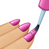 涂指甲油的手:中浅肤色emoji素材一 160x160像素