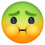 恶心、绿色的脸emoji素材一 160x160像素