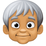老年人：中等肤色emoji素材一 160x160像素