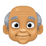 老人:中等肤色emoji素材一 160x160像素