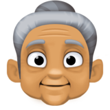老妇人:中等肤色emoji素材一 160x160像素