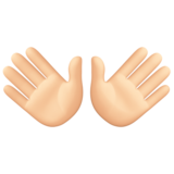 张开双手:浅肤色emoji素材一 160x160像素
