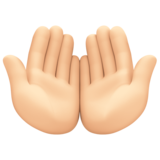 手掌向上:浅肤色emoji素材一 160x160像素