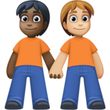 手牵手:深色肤色,中浅肤色emoji素材一 160x160像素