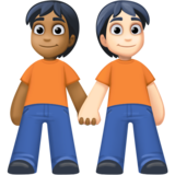 手牵手:中暗肤色,浅肤色emoji素材一 160x160像素