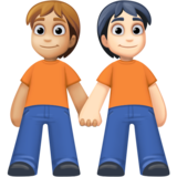 手牵手:中浅肤色,浅肤色emoji素材一 160x160像素