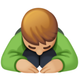 鞠躬:中等浅肤色emoji素材一 160x160像素