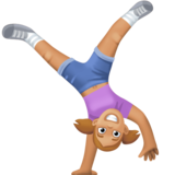 侧手翻的人:中浅肤色emoji素材一 160x160像素