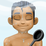 潮湿房间的人:中等深色肤色emoji素材一 160x160像素