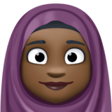 戴头巾的女人:肤色黝黑emoji素材一 160x160像素