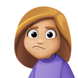 人撅嘴:中等浅肤色emoji素材一 160x160像素