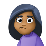 人撅嘴:中黑肤色emoji素材一 160x160像素