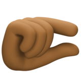 很短、捏住的手:中黑肤色emoji素材一 160x160像素
