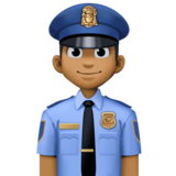 警官:中黑肤色emoji素材一 160x160像素