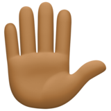 举手:中等深色肤色emoji素材一 160x160像素