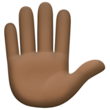 举起手:深色肤色emoji素材一 160x160像素