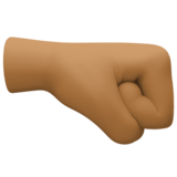 右拳:中黑肤色emoji素材一 160x160像素