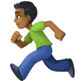 跑步者:中等深色肤色emoji素材一 160x160像素