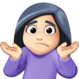 耸肩:浅肤色emoji素材一 160x160像素