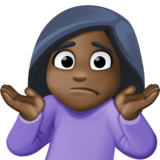 耸肩:深色肤色emoji素材一 160x160像素