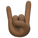 摇滚标志手:肤色暗淡emoji素材一 160x160像素