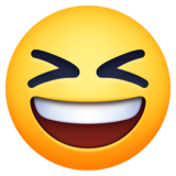 咧嘴眯眼的脸emoji素材一 160x160像素