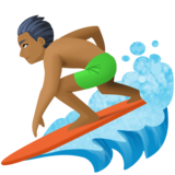 个人冲浪:中黑肤色emoji素材一 160x160像素