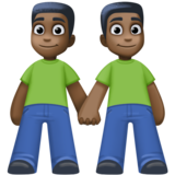 男人牵手:深色肤色emoji素材一 160x160像素