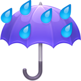 雨滴伞、有雨滴的伞emoji素材一 160x160像素