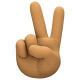 胜利之手:中等肤色emoji素材一 160x160像素