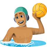 玩水球的人:中等肤色emoji素材一 160x160像素