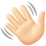 挥手:浅肤色emoji素材一 160x160像素