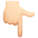 指向下方的手:浅肤色emoji素材一 160x160像素