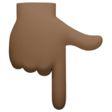指向下方的手:深色肤色emoji素材一 160x160像素