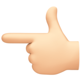 指向左边的手:浅肤色emoji素材一 160x160像素