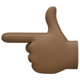 指向左边的手:深色肤色emoji素材一 160x160像素