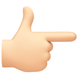 指向右边的手:浅肤色emoji素材一 160x160像素