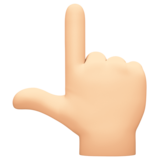 指向上方的手:浅肤色emoji素材一 160x160像素