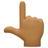 指向上方的手:中深色肤色emoji素材一 160x160像素