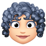 女:肤色浅,卷发emoji素材一 160x160像素