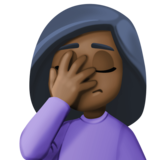 女性面部按摩:深色肤色emoji素材一 160x160像素