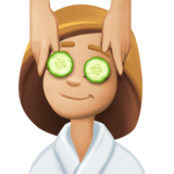 女性按摩:中浅肤色emoji素材一 160x160像素