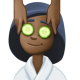 女性按摩:深色肤色emoji素材一 160x160像素