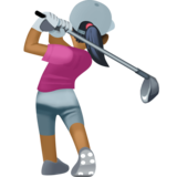 女子高尔夫:中黑肤色emoji素材一 160x160像素