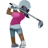 女子高尔夫:深色肤色emoji素材一 160x160像素