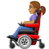 坐电动轮椅的女性:中等肤色emoji素材一 160x160像素